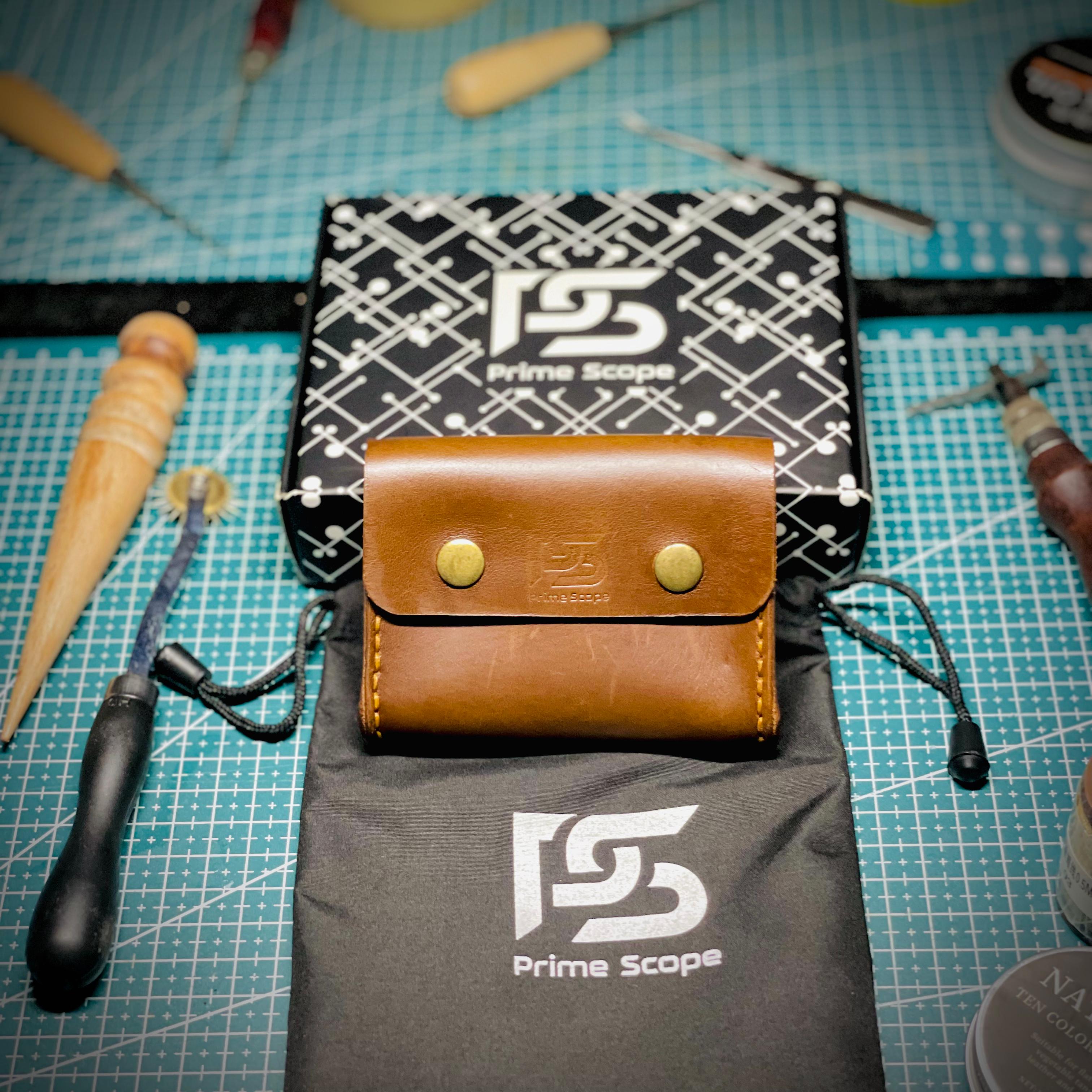 Handmade Brown Leather Card Holder Wallet - slim & durable card holder - product photo 3