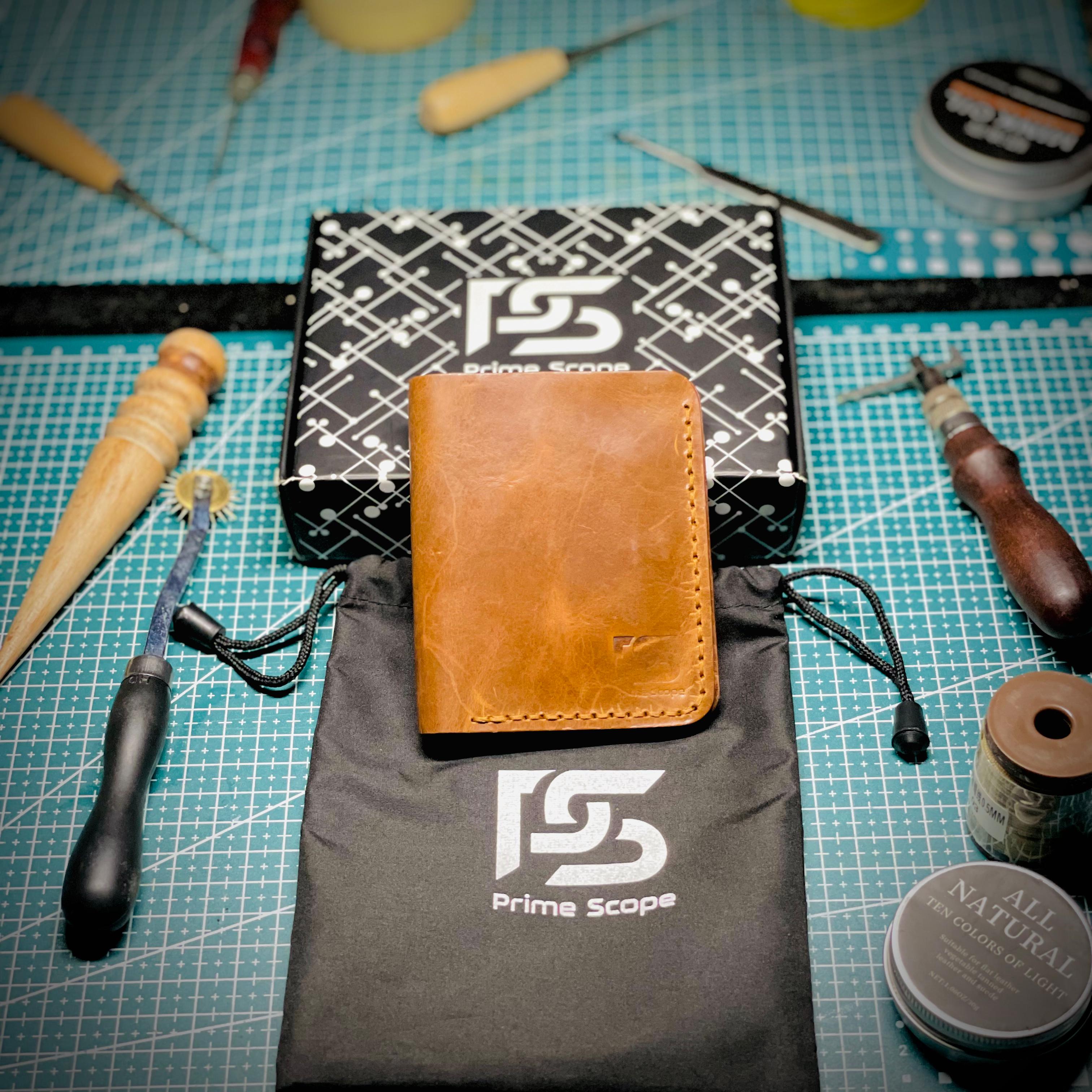 Handmade Genuine Brown Leather Wallet - classic bifold slim wallet - product photo 2