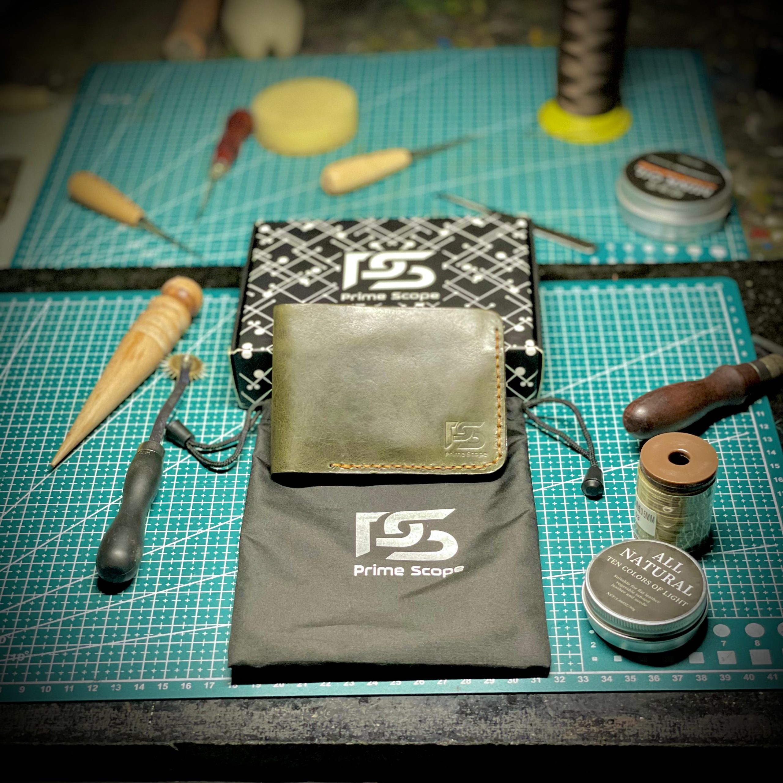 Greenish Handmade Luxury Wallet - premium leather card holder - product photo 1