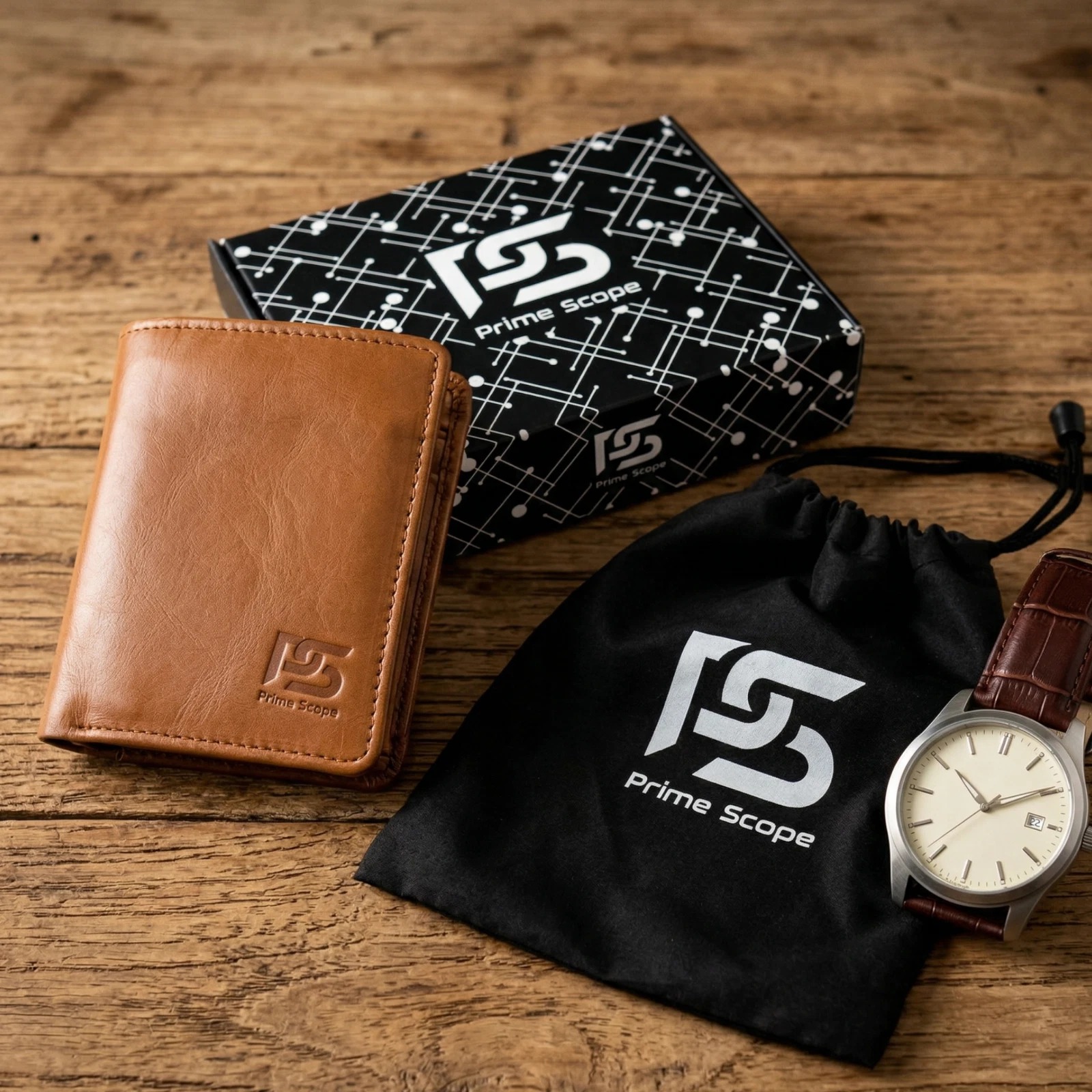 Prime Scope Handcrafted Premium Leather Bi-Fold Wallet - bifold wallet with ID window - product photo 3