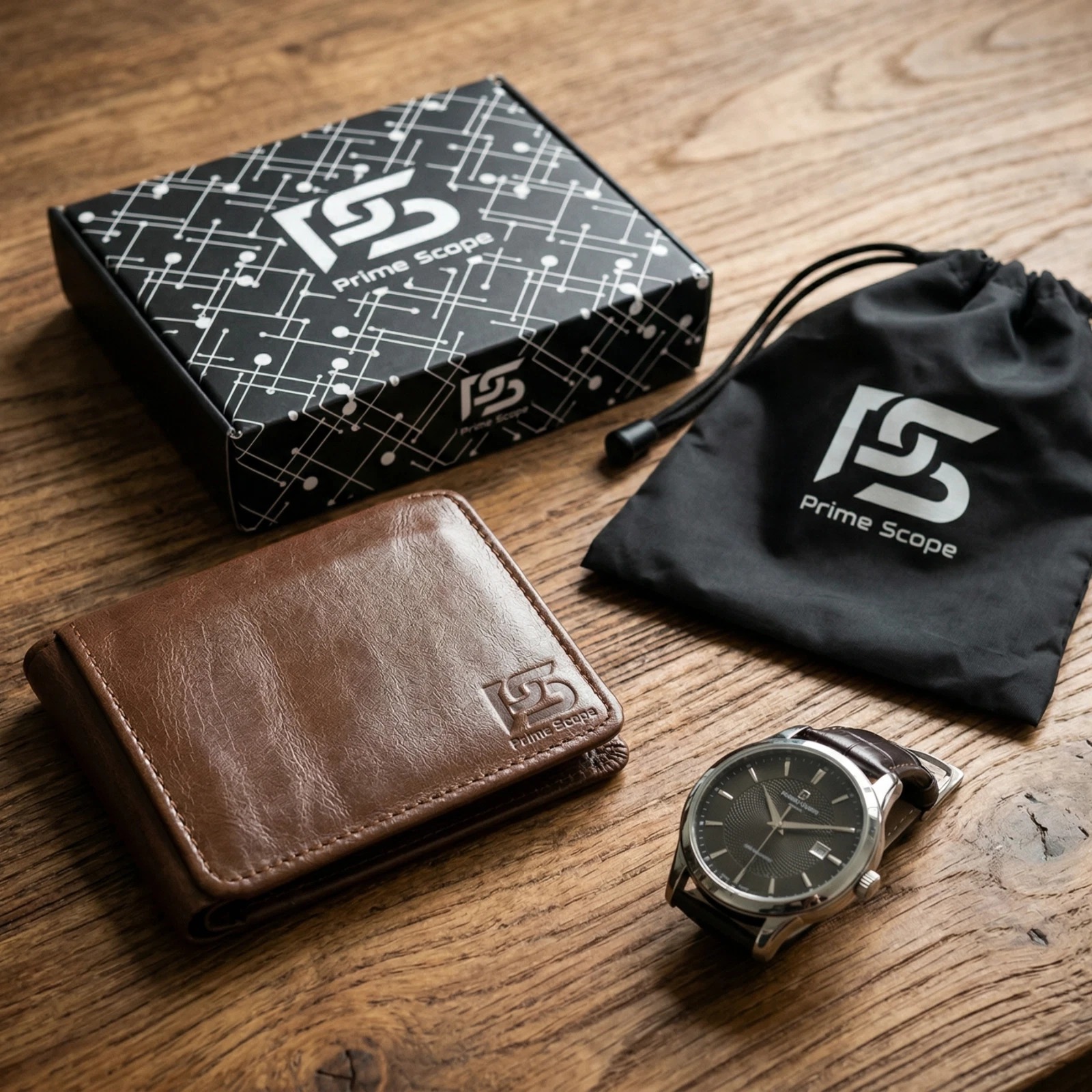 Prime Scope Handcrafted Premium Leather Bi-Fold Wallet - bifold wallet with ID window - product photo 1