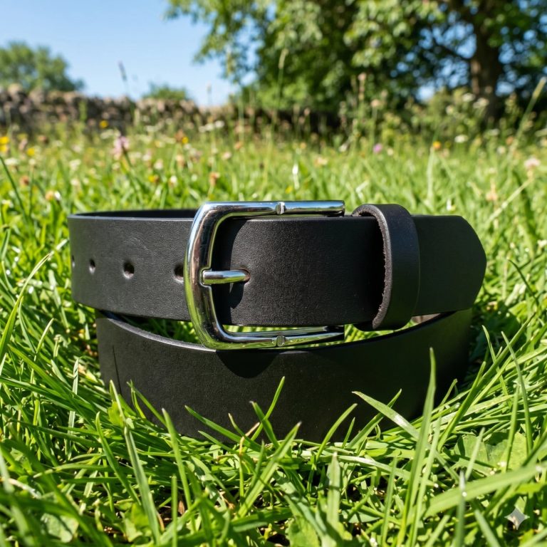 Prime Scope Classic Black Leather Belt - full-grain minimalist belt - product photo 2